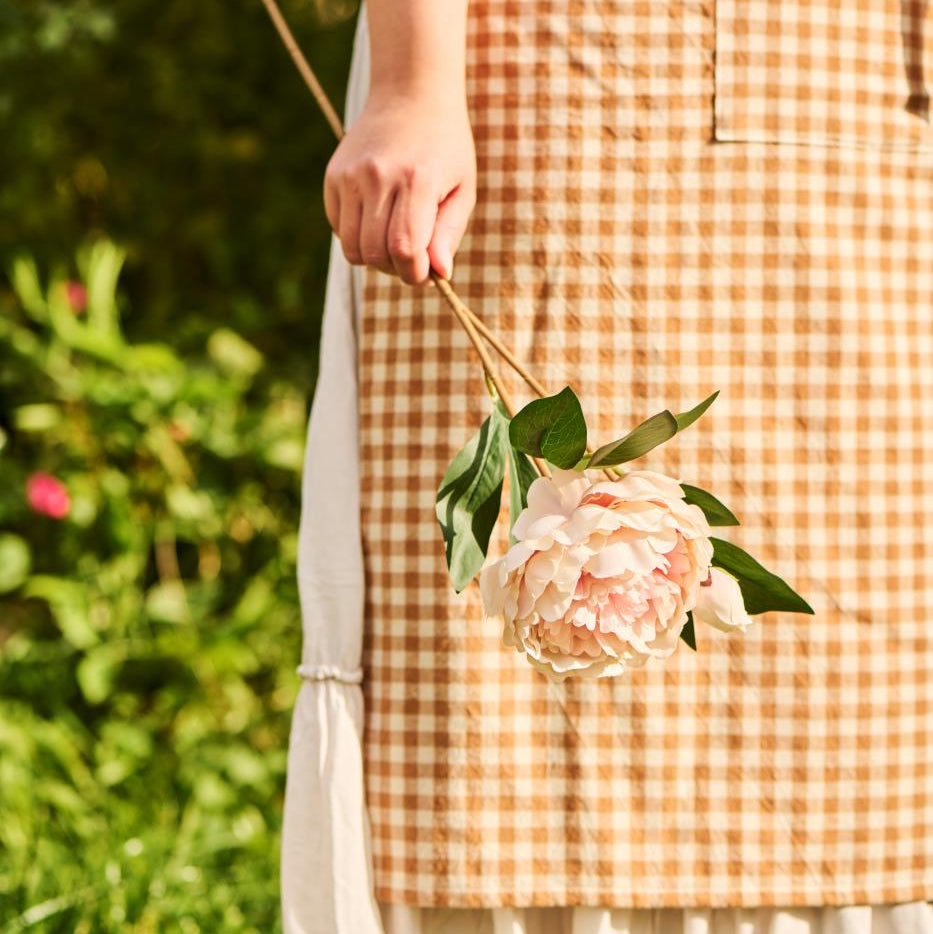 Faux Peony Stem with Flower and Bud 55cm | Annie Mo's