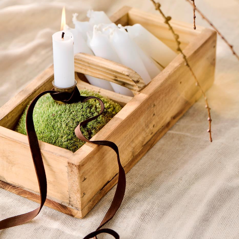 Two Apartment Unique Reclaimed Wood Candle Caddy 30cm