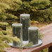 Rustic Green Pillar Candle 25cm