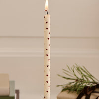 Brown Hearts Taper Candle 20cm | Annie Mo's