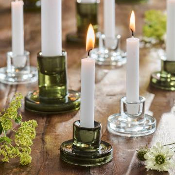 Glass Taper Candle Holder - Colour Choice