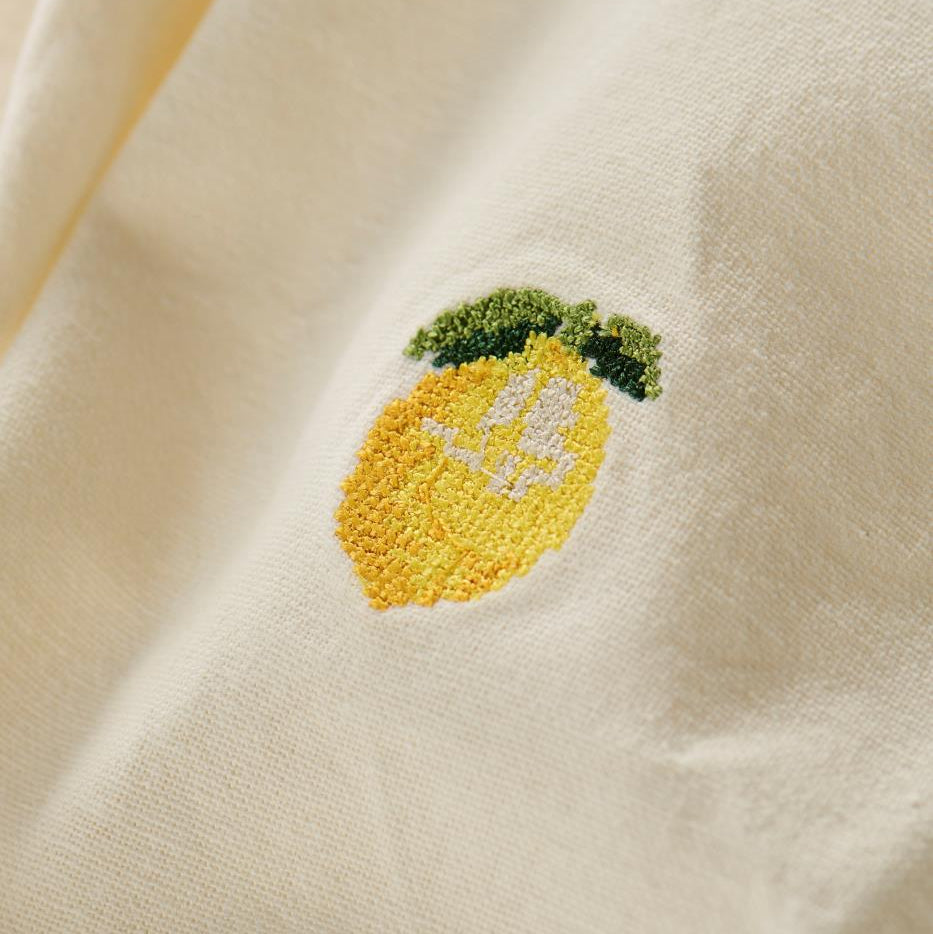 Lemon Motif cream Coloured Napkin 40x40cm | Annie Mo's