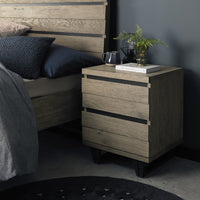 Tivoli Weathered Oak Two Drawer Nightstand