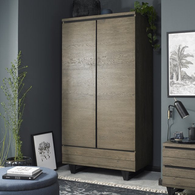 Tivoli Weathered Oak Double Wardrobe