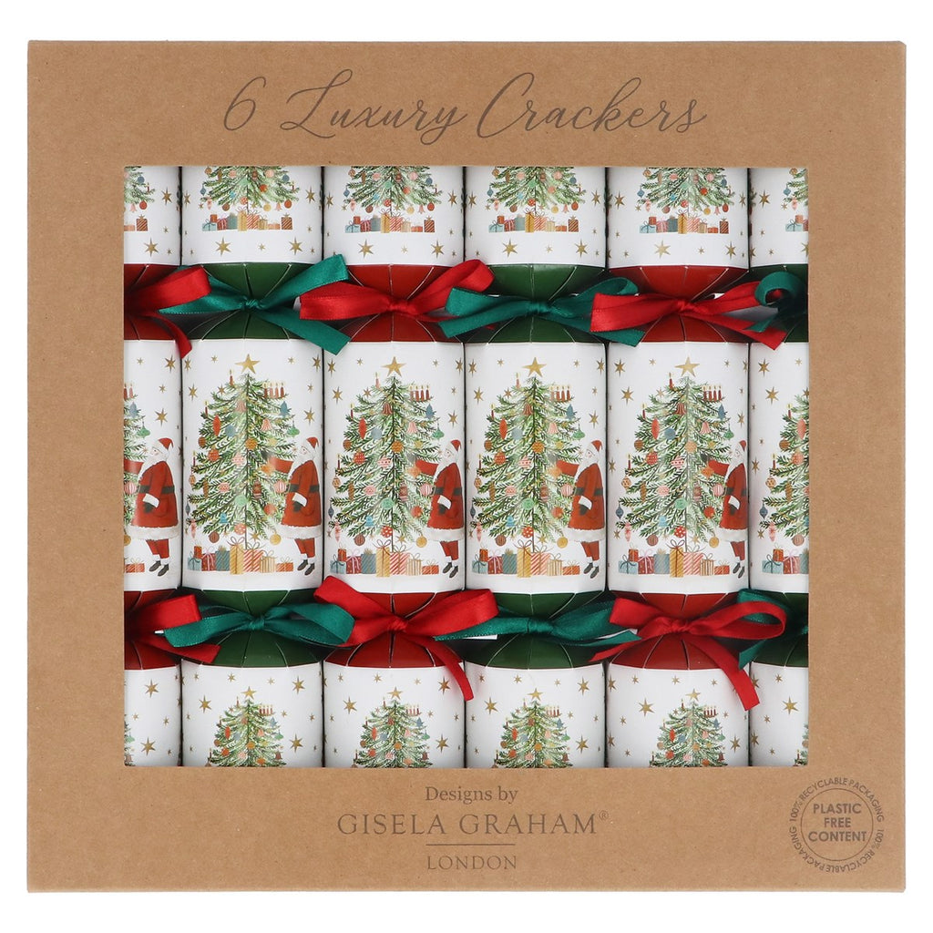 Six Boxed Nostalgia Santa/Tree Crackers 31cm | Annie Mo's