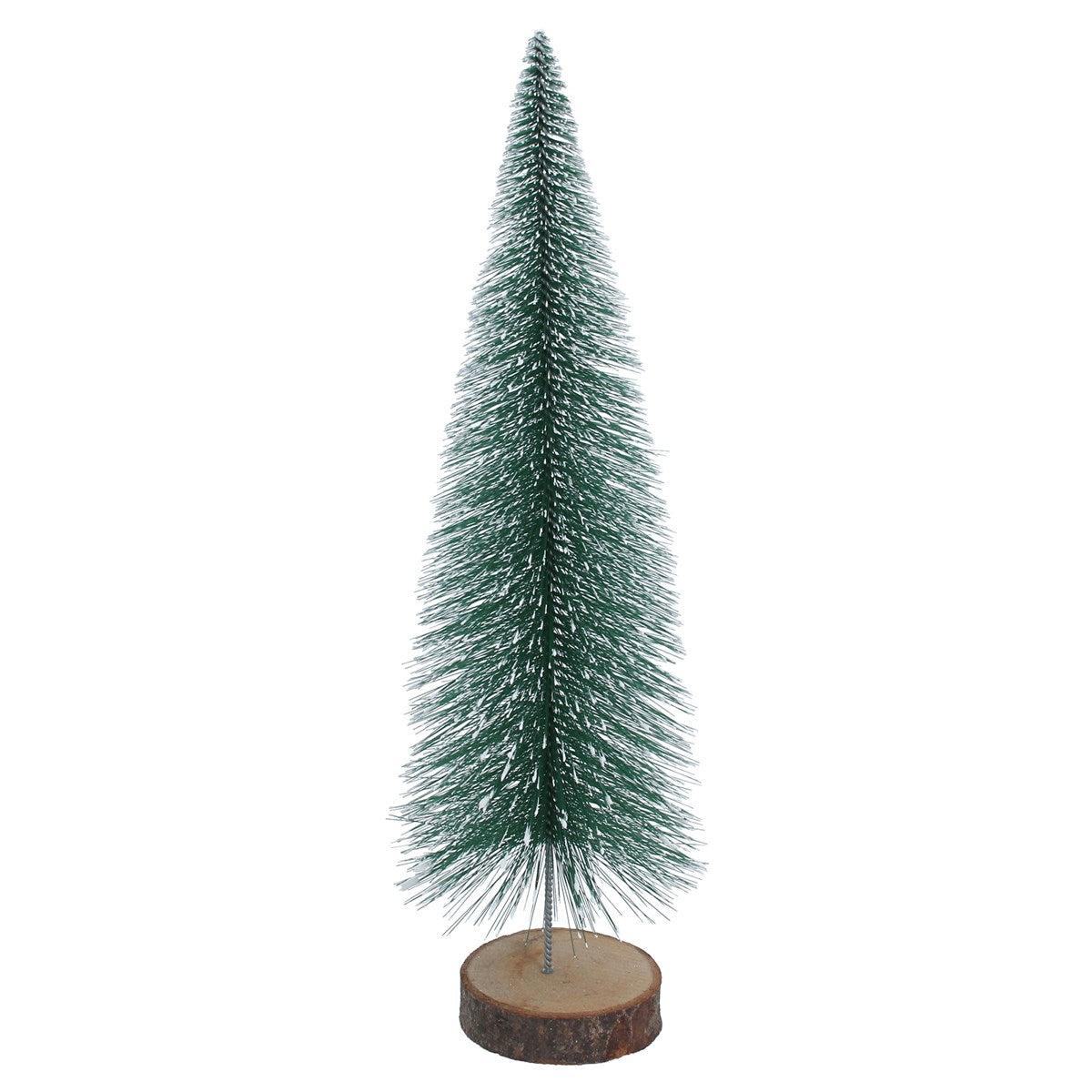 Bristle Ornament 36cm - Snowy Green Tree on Log | Annie Mo's