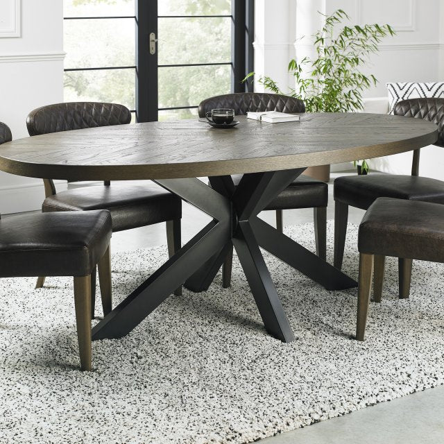 Ellipse Fumed Oak Six Seater Dining Table