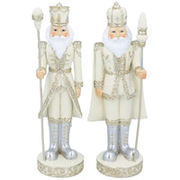 Cream and Champagne Gold Nutcracker Ornaments 17cm Set of Two Assorted