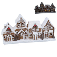 White Iced LED Gingerbread Village Frieze 23cm | Annie Mo's