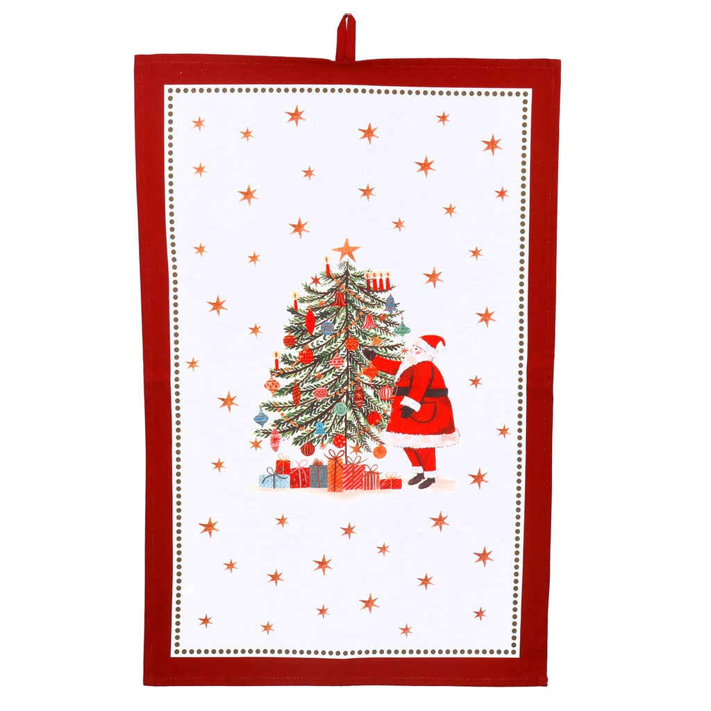 Nostalgia Santa Cotton Tea Towel 70cm | Annie Mo's