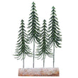 Bristle Ornament 35cm - 4 Green Glittered Trees on Log | Annie Mo's