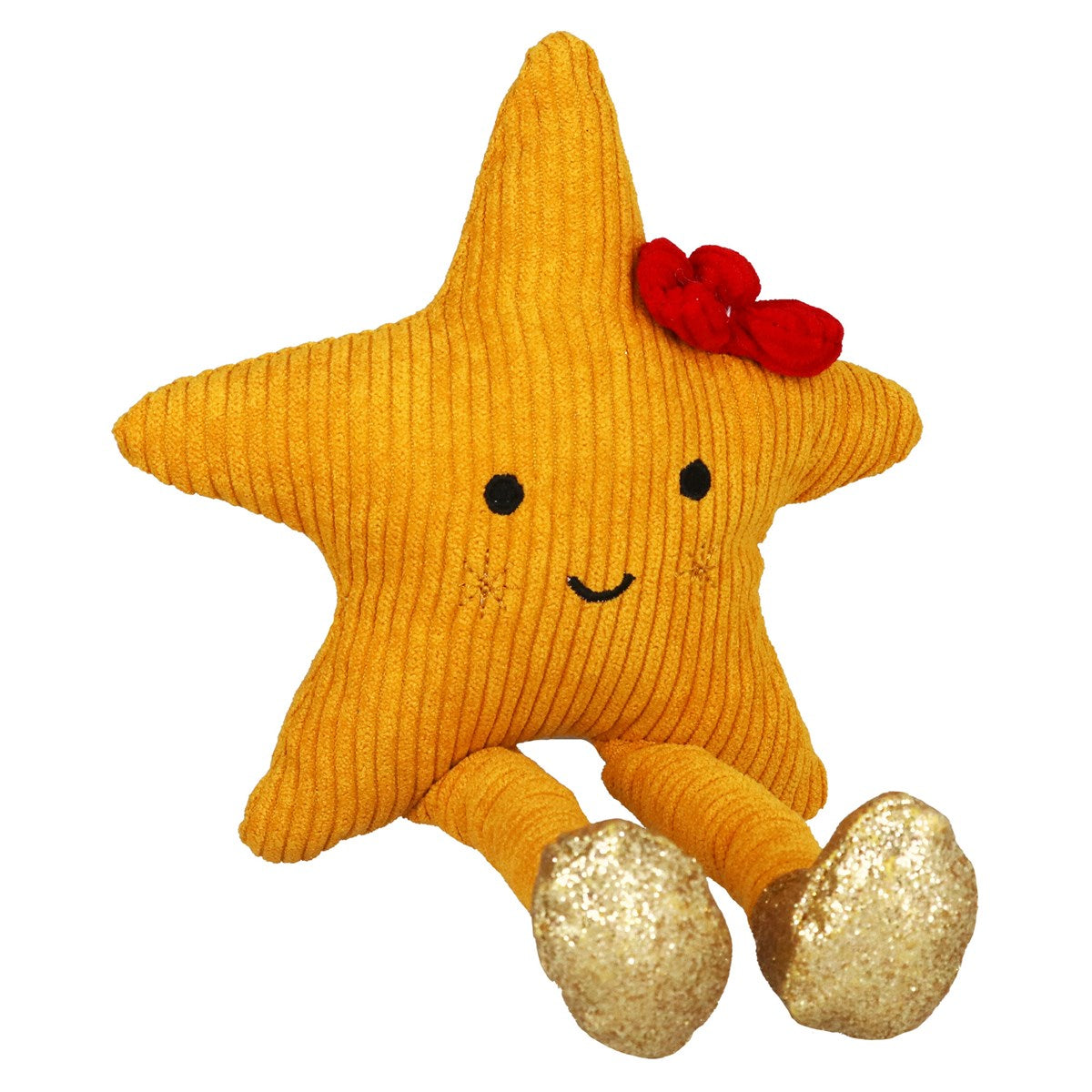 Fabric Shelf Sitter 12cm - Yellow Star with Red Bow | Annie Mo's