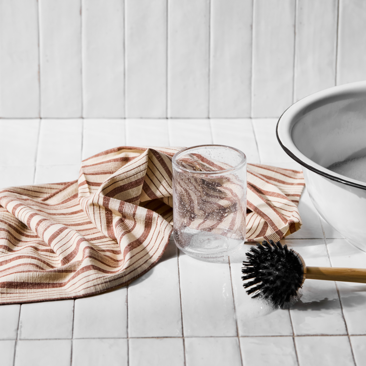 Terracotta Stripe Tea Towels - Set of Two | Annie Mo's