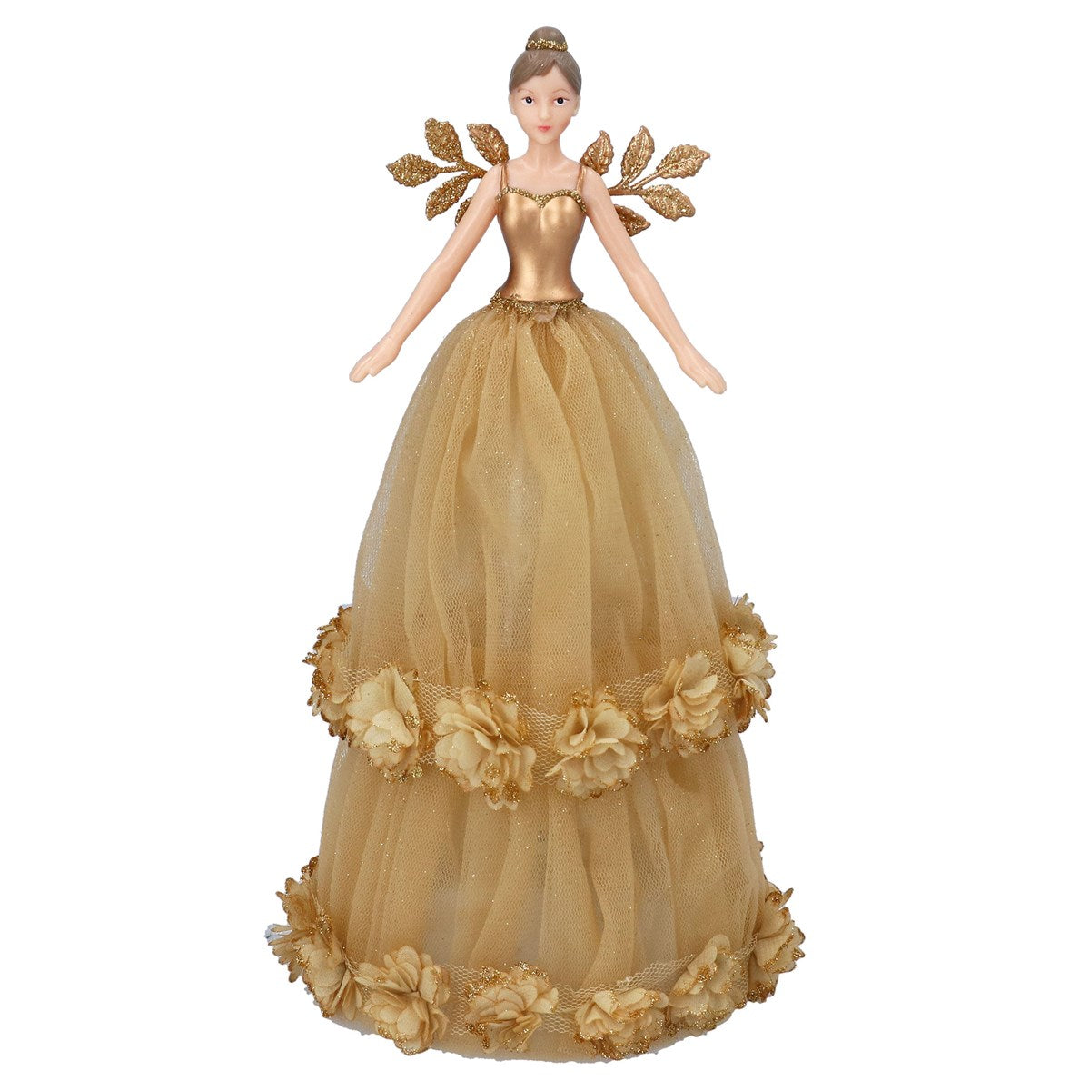 Tree Top Fairy, Large - Gold with Dahlia Bands