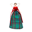 Green Tartan Tree Top Angel 18cm