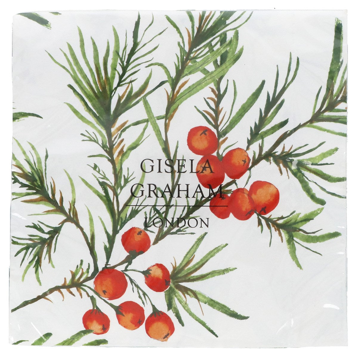 Napkins, Pack/20 - Spruce and Red Berries | Annie Mo's
