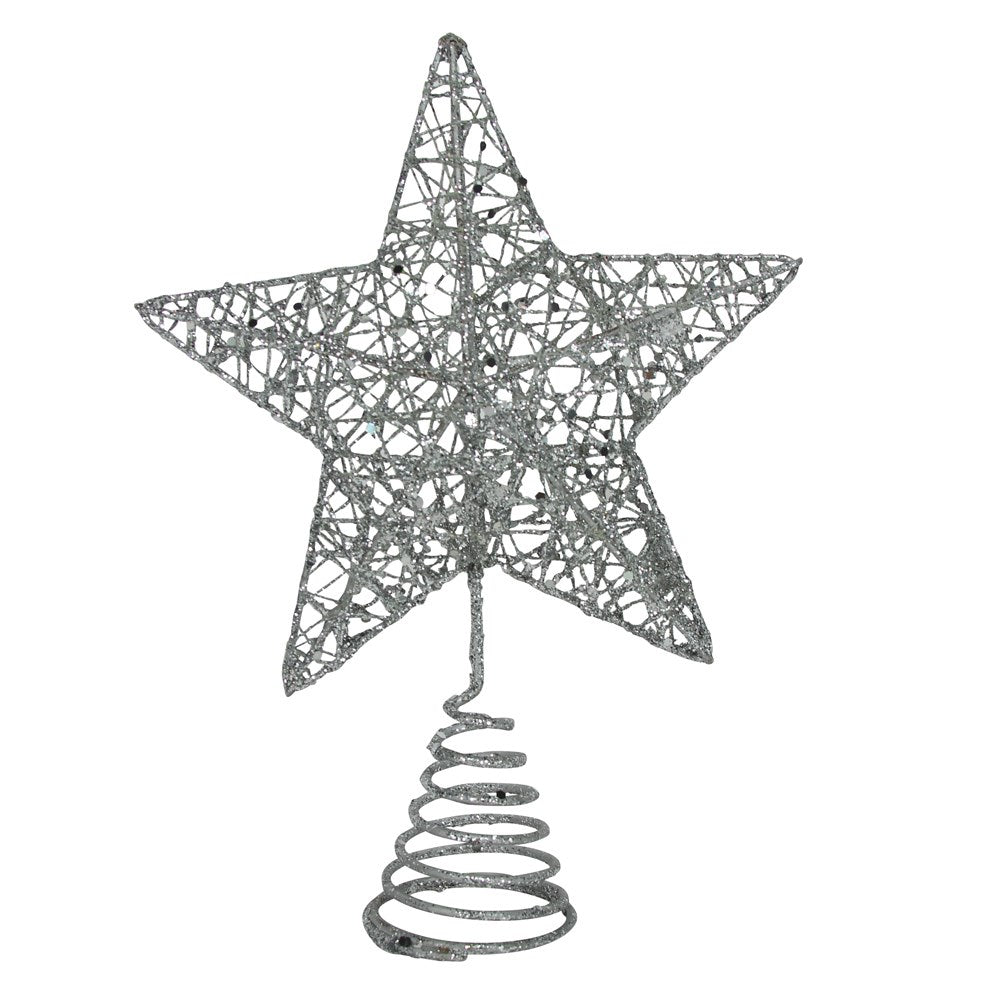 Silver Mesh Star Tree Topper