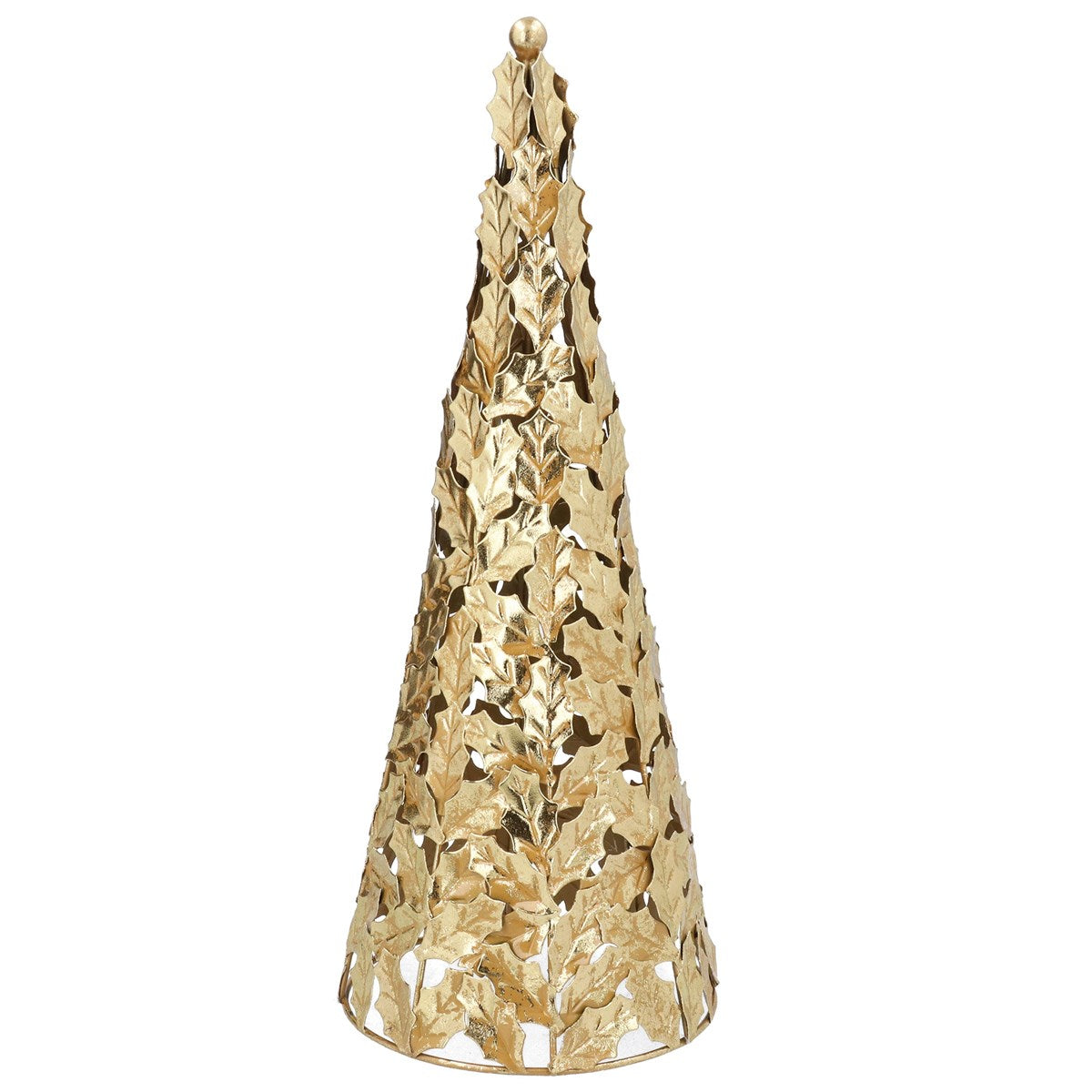 Metal Tree, 47cm - Gold Holly Leaves