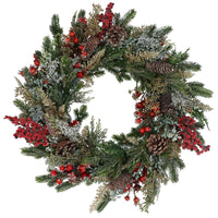 Red Berry with Cones  and Foliage Wreath 88cm | Annie Mo's