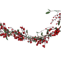 Red Berry and Rosehip with Foliage Garland 133cm | Annie Mo's