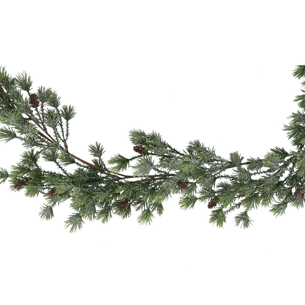Fir Icy Garland with Mini Pine Cones 214cm | Annie Mo's