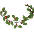 Holly Leaves and Red Berries Felt Garland 120cm