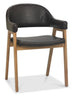 Camden Rustic Oak Upholstered Arm Chair in an Azure Velvet Fabric (Pair)