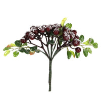 Snowy Red Berry and Leaf Pick 22cm | Annie Mo's