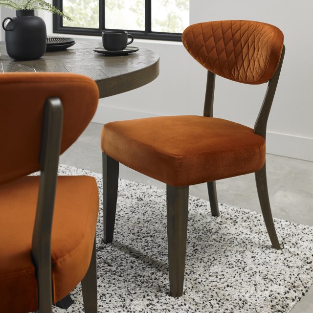 Ellipse Fumed Oak Upholstered Chair (Pair)