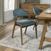 Camden Rustic Oak Upholstered Chair in an Azure Velvet Fabric (Pair)