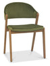 Camden Rustic Oak Upholstered Chair in an Azure Velvet Fabric (Pair)