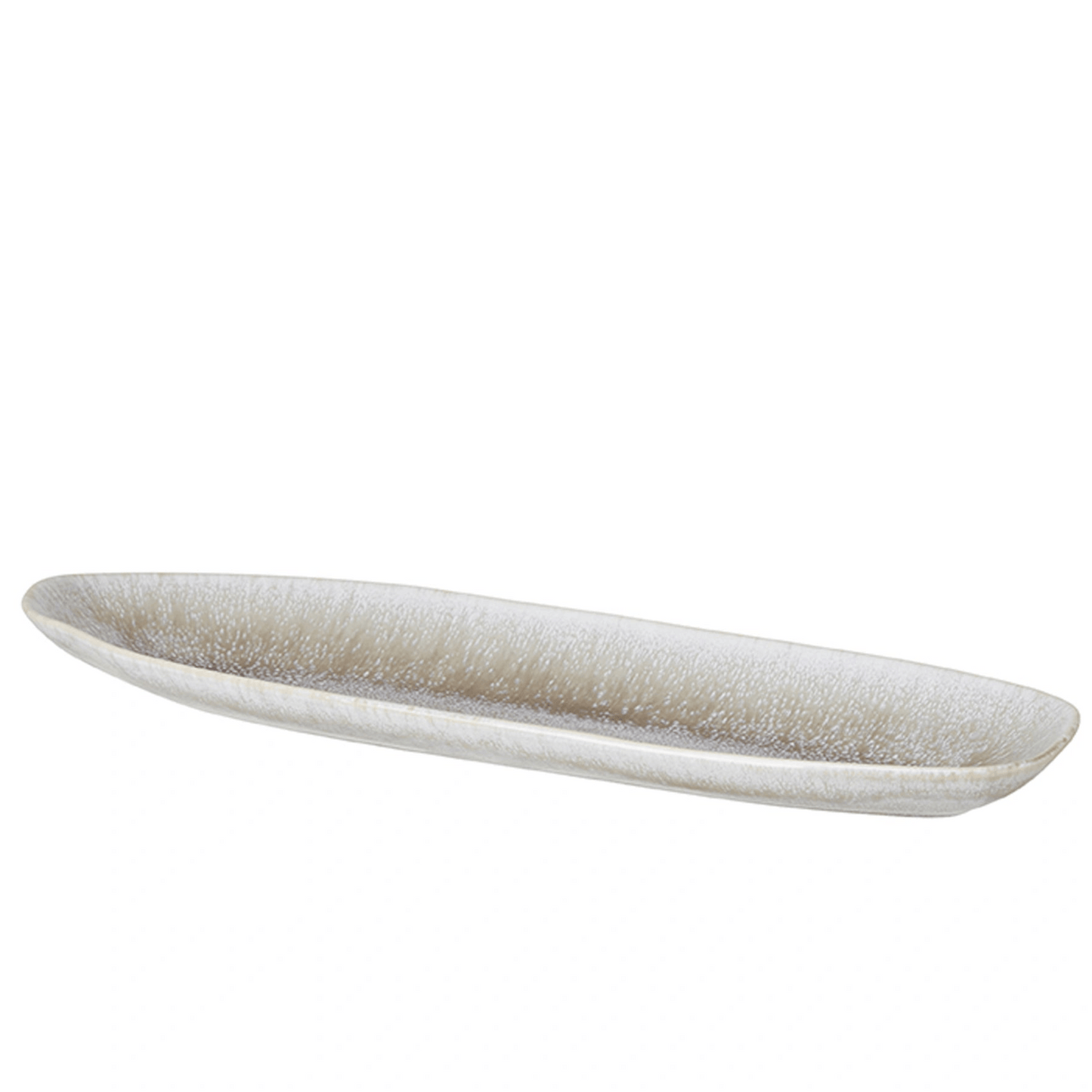 Grey Melange Glazed Stoneware Elongated Bow