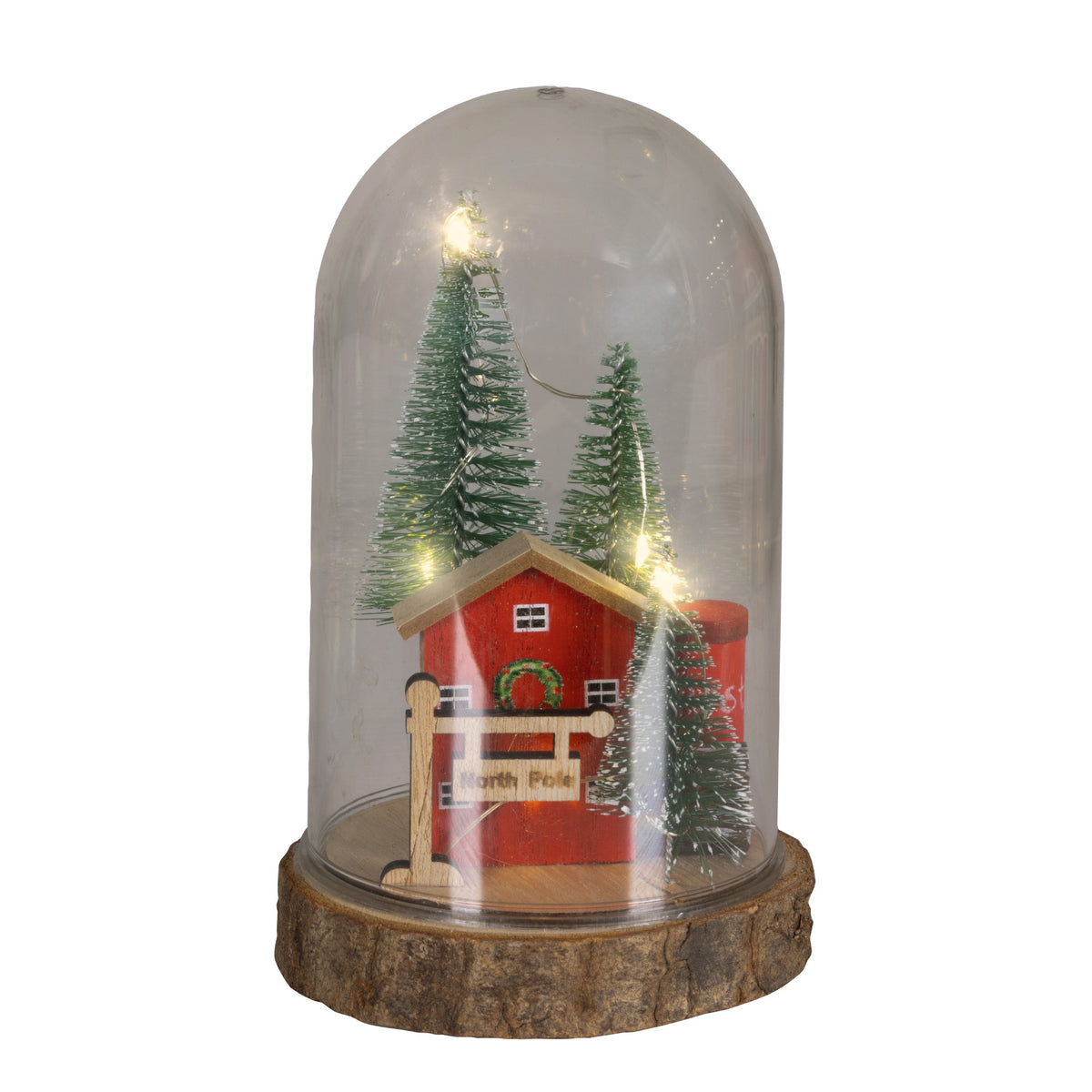 LED Houses in Glass Cloche 17cm B | Annie Mo's