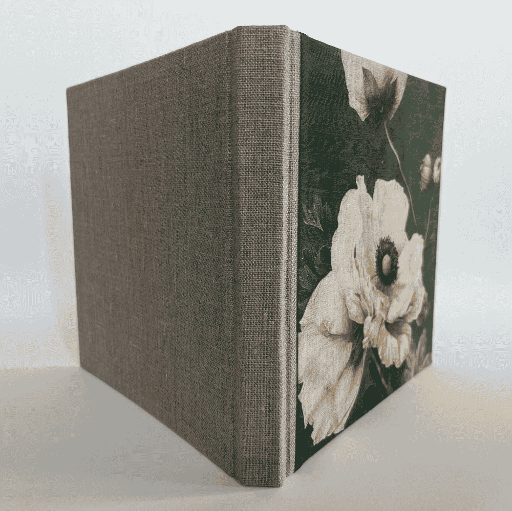 "Vintage Anemone" Handmade Linen Hardcover Notebook | Diary-C