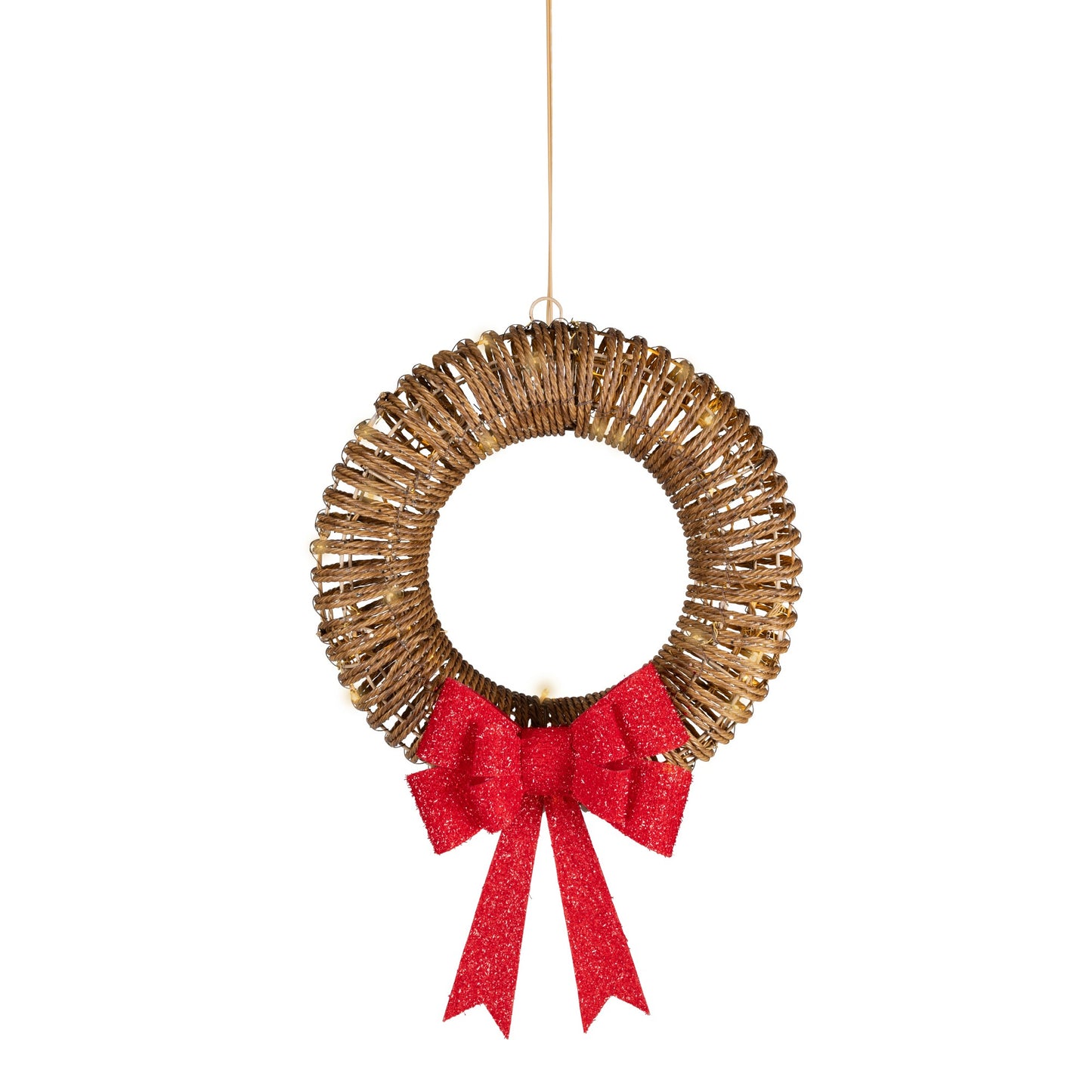 LED Wicker Flashing Effect Outdoor Wreath 38cm B | Annie Mo's