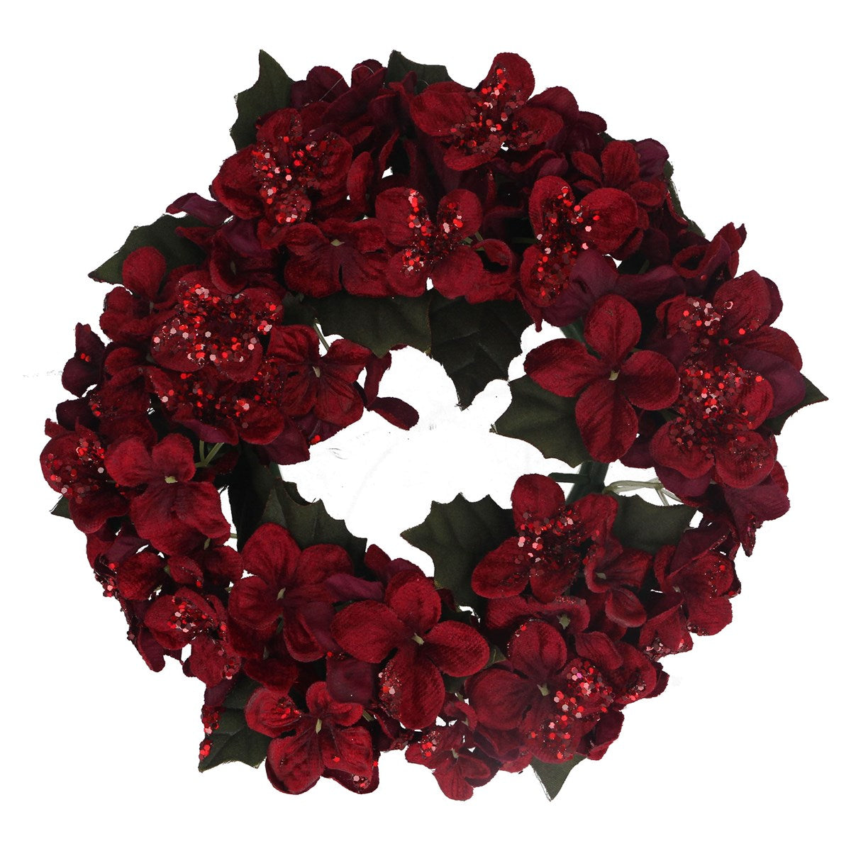 Acrylic Candle Ring 18cm - Burgundy Hydrangea