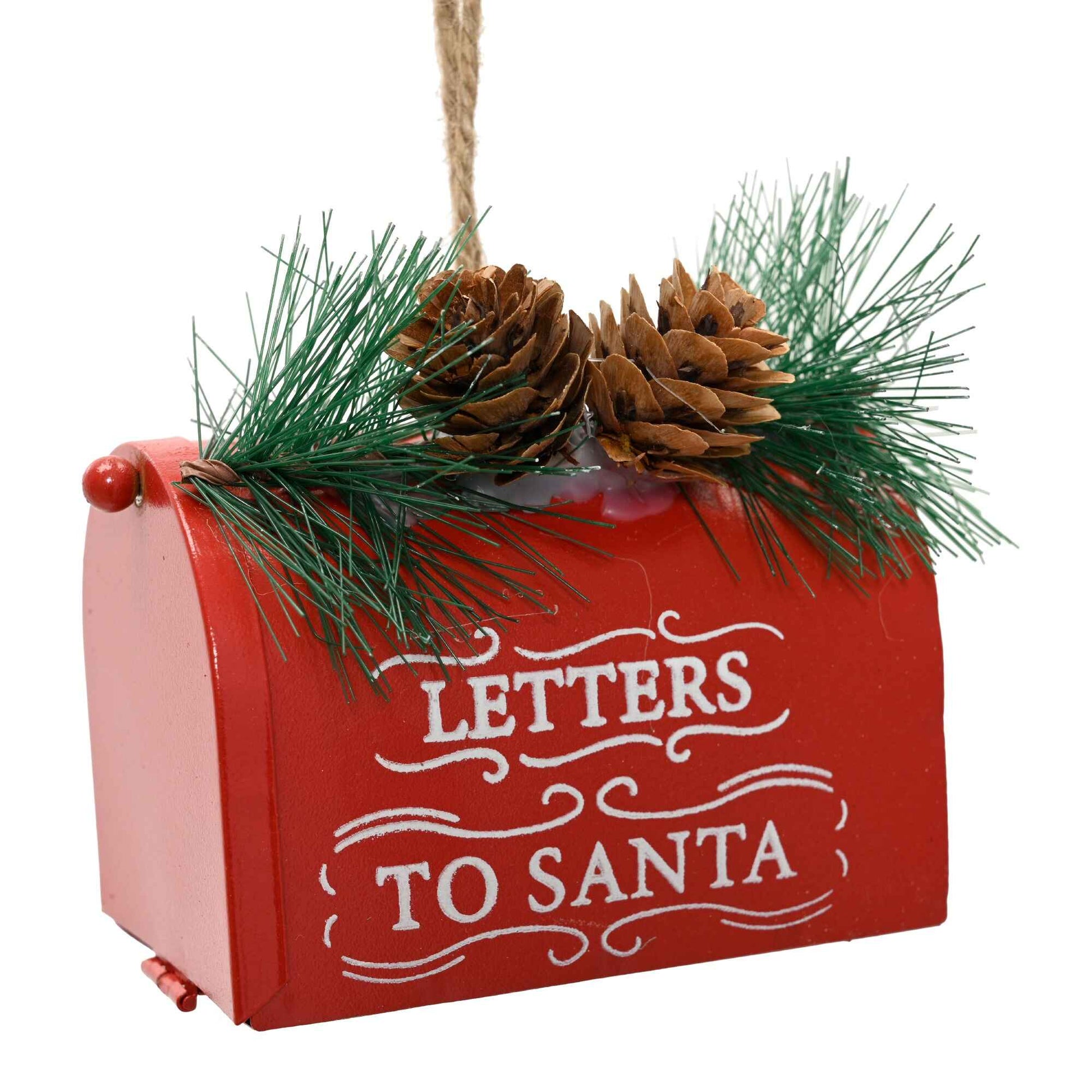 Letter to Santa - Wood Red Iron Mail Box 9cm | Annie Mo's