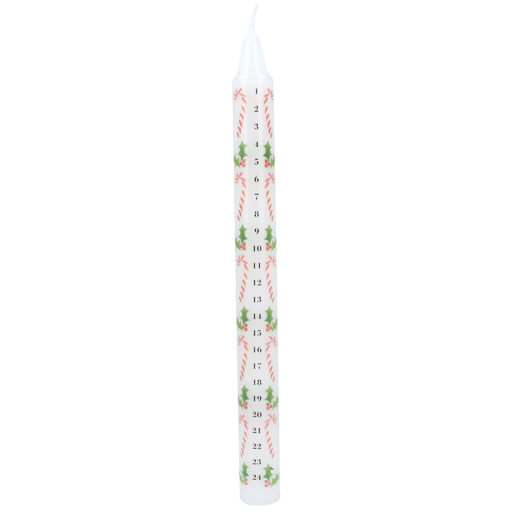 Candy Cane and Holly Advent Crown Candle 23cm | Annie Mo's