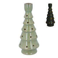 Pale Green Ceramic LED Candlestick 21cm | Annie Mo's