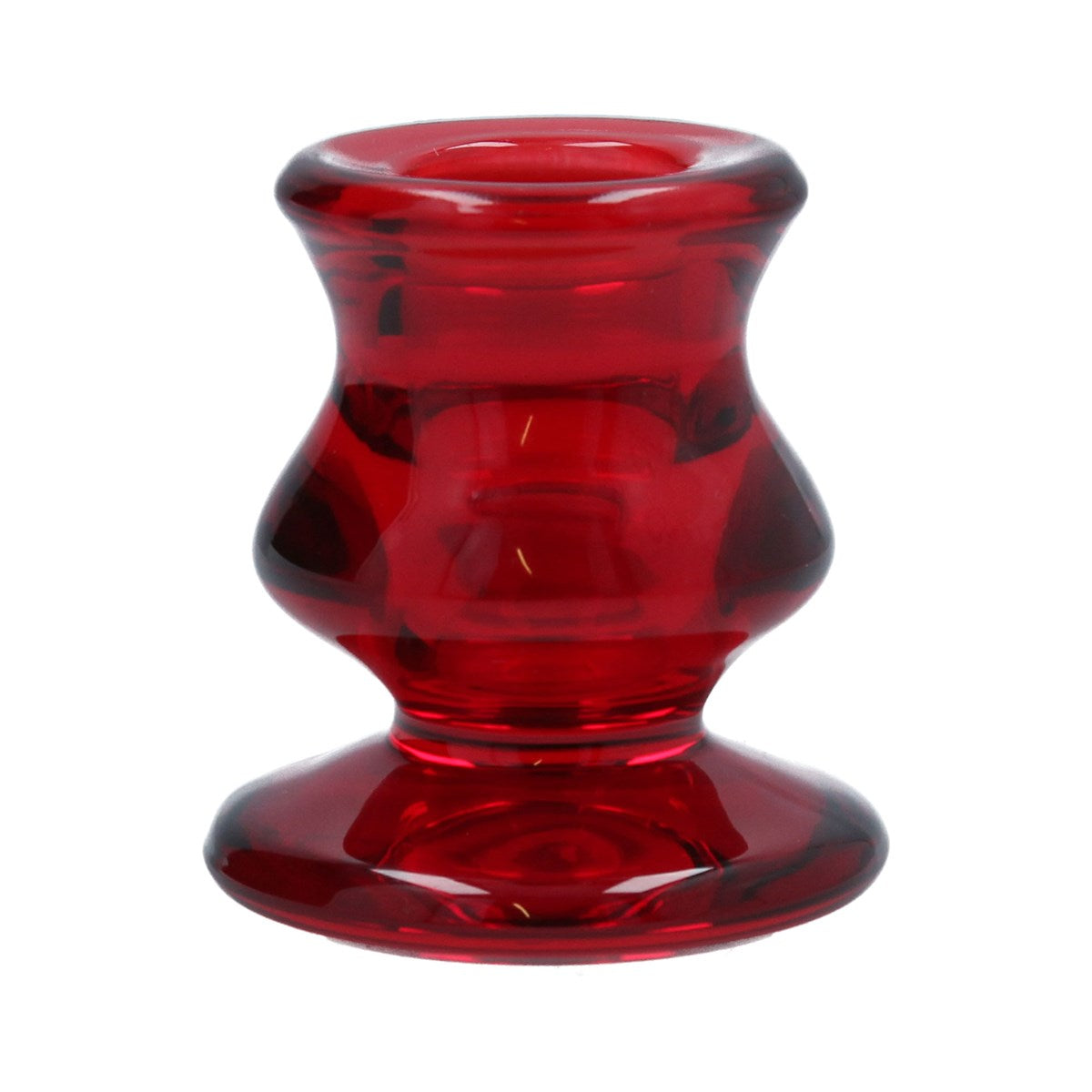 Glass Candlestick 6cm - Red Short for Dinner Candles | Annie Mo's