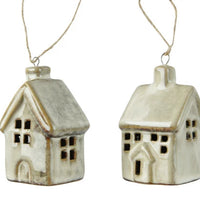 Set of Two Glazed Porcelain Houses 7cm | Annie Mo's