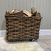 Rectangle Log Basket with Wheels and Jute Liner | Annie Mo's B