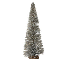 Champagne Glitter Bristle Tree on Wood Base 39cm | Annie Mo's