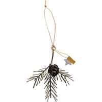 Hanging Metal Spruce and Cone Decoration 12cm | Annie Mo's