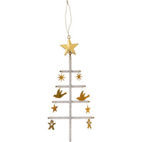 Hanging Christmas Tree with Brass Ornaments 29cm | Annie Mo's