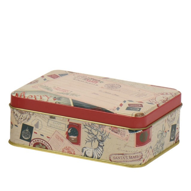 Set of Three Santa Print Tins 19cm SB | Annie Mo's