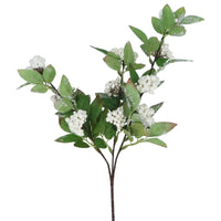 White Berries with Silver Tipped Foliage Stem 65cm | Annie Mo's