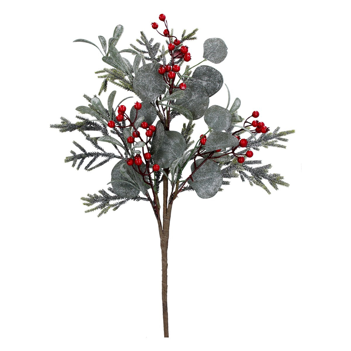 Branch 69cm - Frosted Leaf/Red Berry | Annie Mo's
