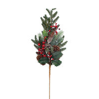 Mixed Berry Fir and leaves with Berries and Cones Stem 65cm | Annie Mo's