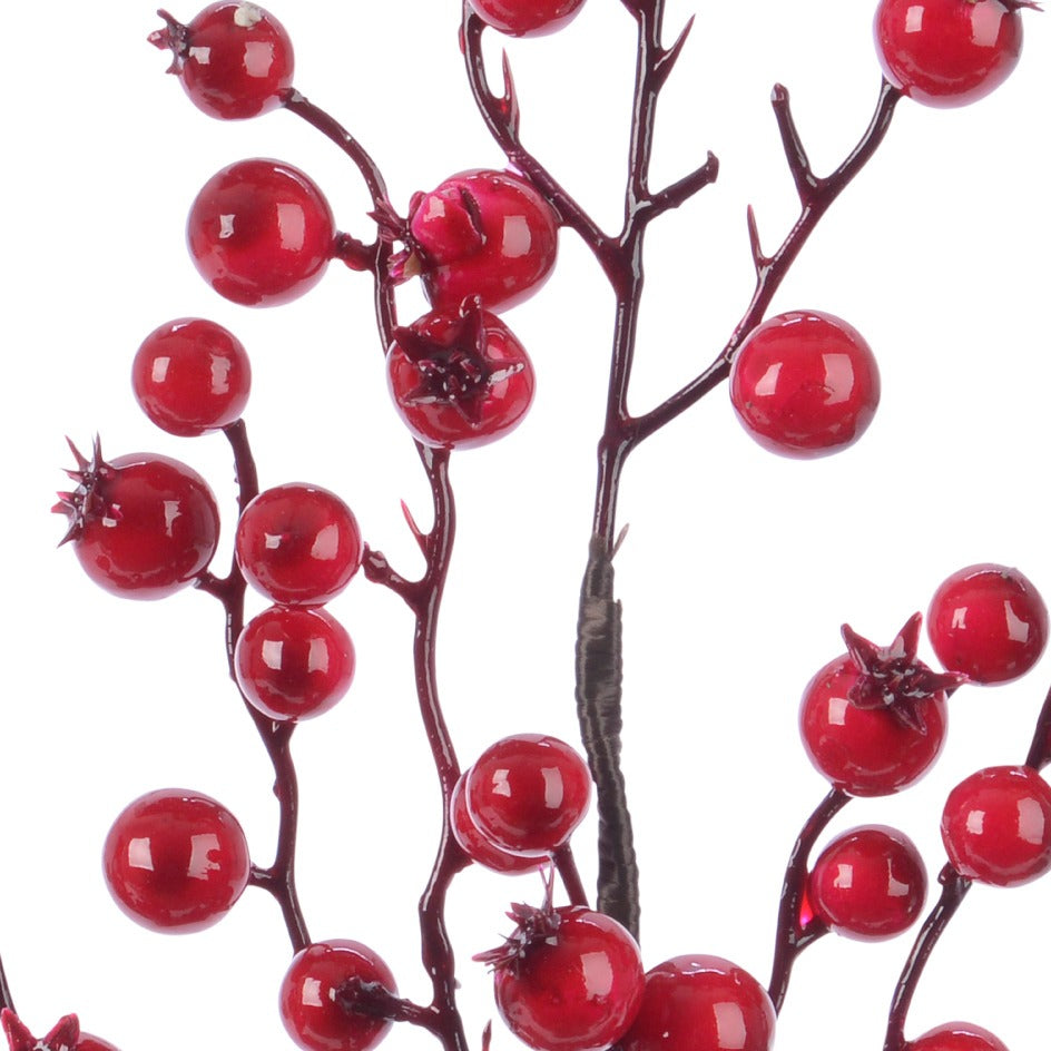 Red Lacquer Berry Stem 60cm B | Annie Mo's